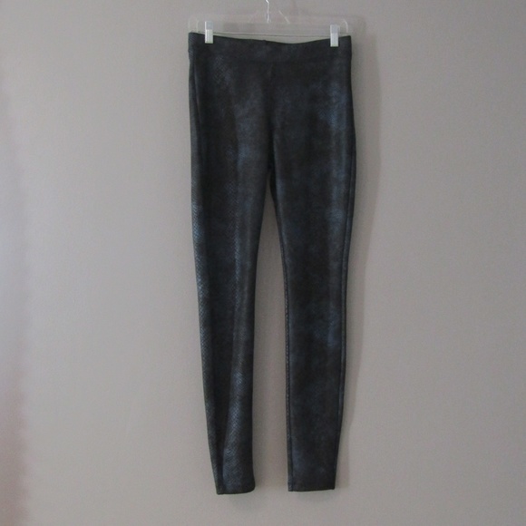Express Vegan Leather Blue Black Snakeskin Pants S - Picture 3 of 5